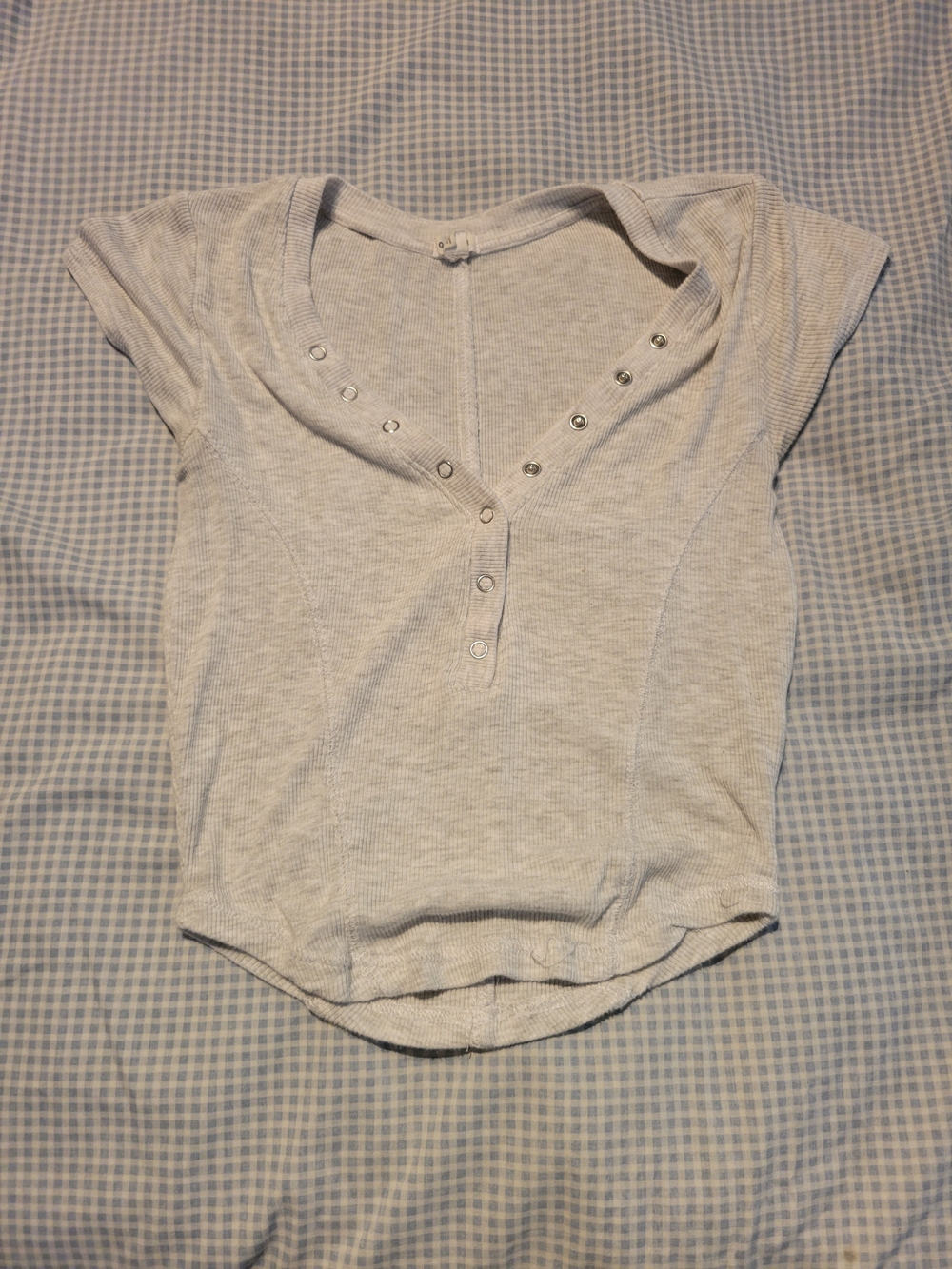 Garage White Ribbed Crewneck Top